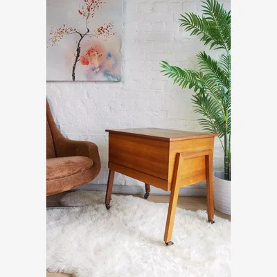 Urban Outfitters Urban Renewal Vintage 1960s C Arnold Of Marlow Sewing Box On Castors - Neutral 60cm x 60cm x 44cm at Urban Outfitters