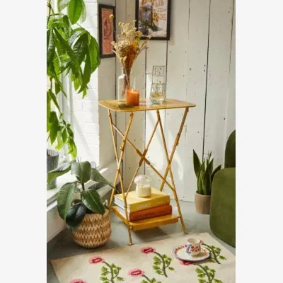 Urban Outfitters Hand-Painted Folding Side Table - Yellow ALL at Urban Outfitters