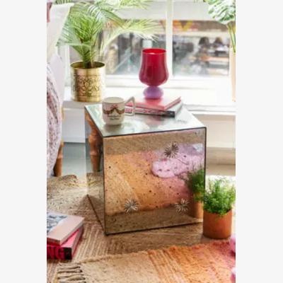 Urban Outfitters Mirrored Side Table - Silver 40.6cm x 40.6cm x 40.6cm at Urban Outfitters