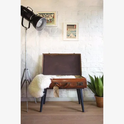 Urban Outfitters Urban Renewal Remade Vintage Johnny Leather Case Side Table - Brown ALL at Urban Outfitters