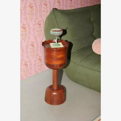 Urban Outfitters Tulip Side Table - Brown Dia: 22.9cm x H: 55.9cm at Urban Outfitters