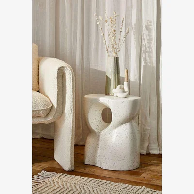 Urban Outfitters Juliette Faceted Ceramic Side Table - White ALL at Urban Outfitters