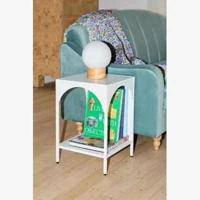 Urban Outfitters Cube Side Table - White L: 69.9cm x W:35.5cm x H:93cm at Urban Outfitters