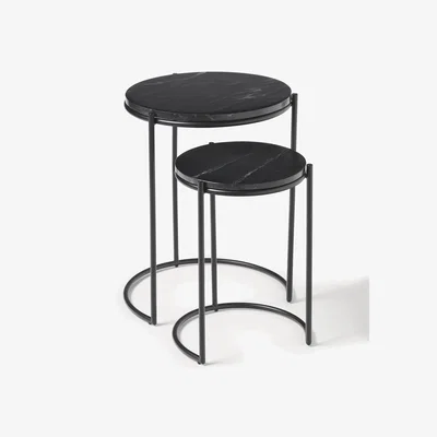 Westwing Marble Side Tables Ella, Set of 2