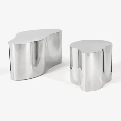 Westwing Metal Side Tables Dale in Organic Shape, Set of 2