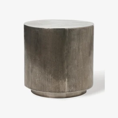 Westwing Round Side Table Rota with Ribbed Front