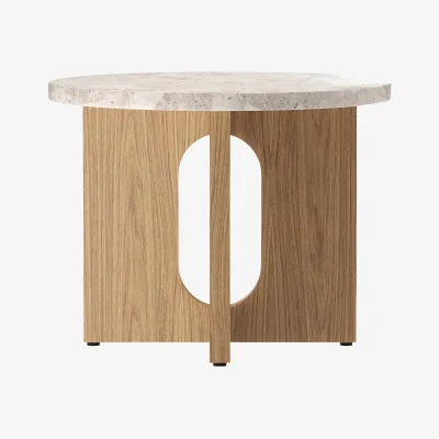 Westwing Round Side Table Ibiza with Sandstone Table Top