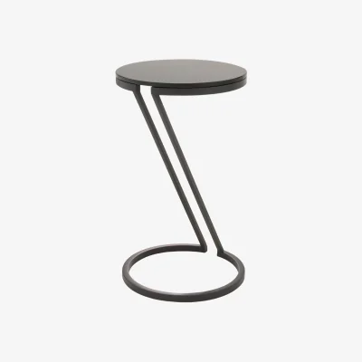 Westwing Round Side Table Falcone with Glass Top