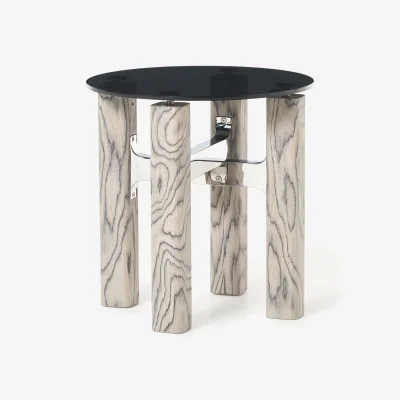 Westwing Side Table Sam with Glass Top