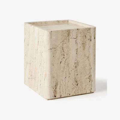 Westwing Travertine Side Table Pietra