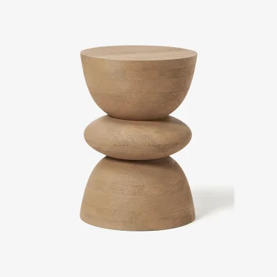 Westwing Round Mango Wood Side Table Benno