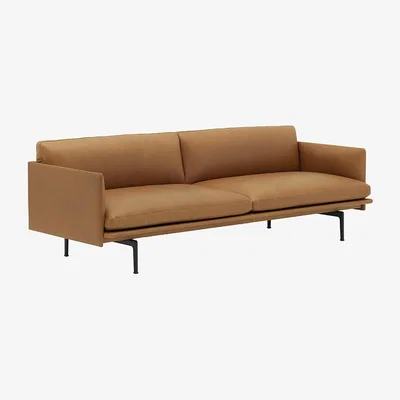 Amara Muuto - Outline 3 Seater Sofa - Cognac