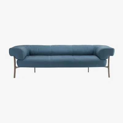 Amara GHIDINI 1961 - Katana Sofa - 3 Seater - Nabuk Leather Blue