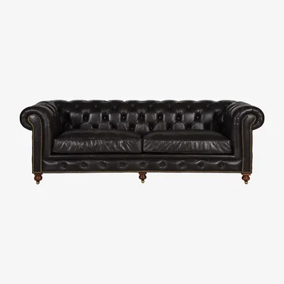 Barker and Stonehouse Asquith 3 Seater Sofa, Black Leather | Barker & Stonehouse