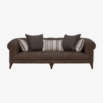 Barker and Stonehouse Anya 3 Seater Shallow Leather Sofa, Brown | Barker & Stonehouse