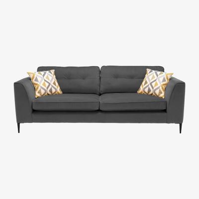 Barker and Stonehouse Conza Extra Large Sofa, Black Velvet | Barker & Stonehouse