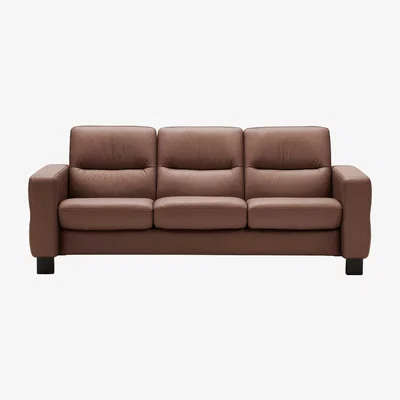 Barker and Stonehouse Stressless Wave Low Back 3 Seater Sofa, Leather