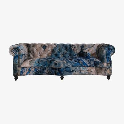 Barker and Stonehouse Timothy Oulton Serpentine 3 Seater Sofa, Blue Fabric | Barker & Stonehouse