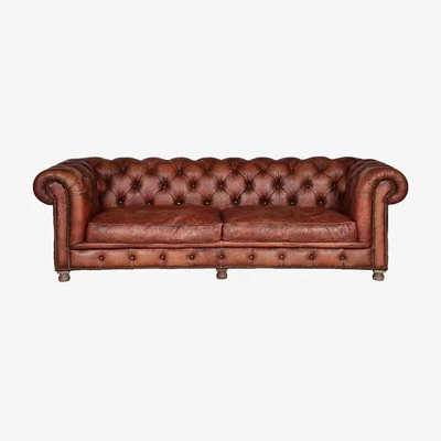 Barker and Stonehouse Timothy Oulton Westminster Feather 3 Seater Chesterfield Sofa, Vagabond Red
