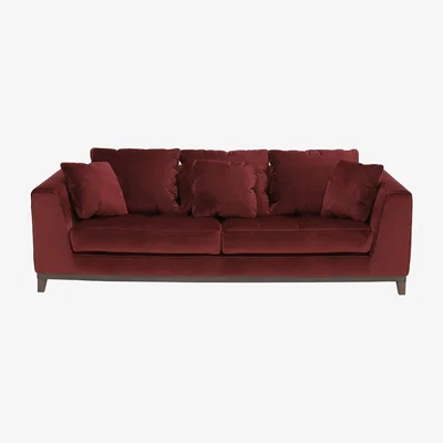 Barker and Stonehouse Harlow 3 Seater Velvet Sofa, Red | Barker & Stonehouse