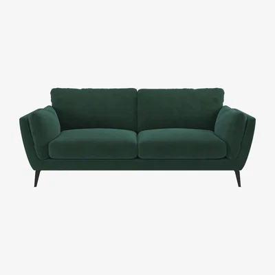 Barker and Stonehouse Boone 3 Seater Sofa, Green Fabric | Barker & Stonehouse