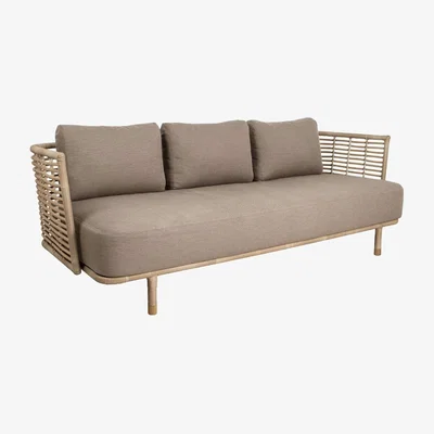 Barker and Stonehouse Cane-line Sense Outdoor 3 Seater Sofa, Taupe | Barker & Stonehouse