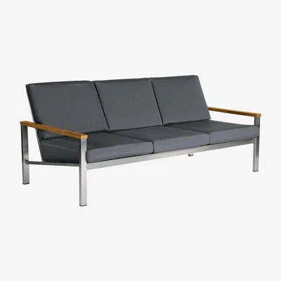 Barker and Stonehouse Barlow Tyrie Equinox Three Seater Garden Sofa, Grey Fabric | Barker & Stonehouse