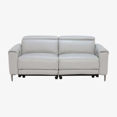 Barker and Stonehouse Bayswater 3 Seater Electric Recliner With Electric Headrest, Grey Leather | Barker & Stonehouse