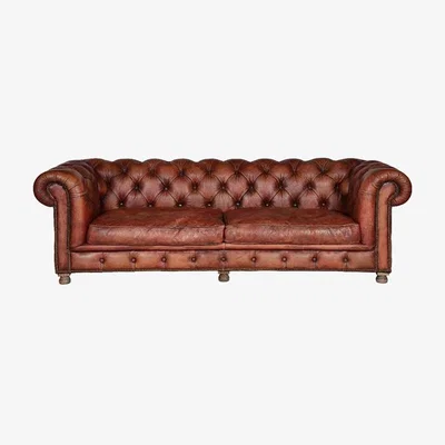 Barker and Stonehouse Timothy Oulton Westminster Feather 3 Seater Chesterfield Sofa, Red | Barker & Stonehouse