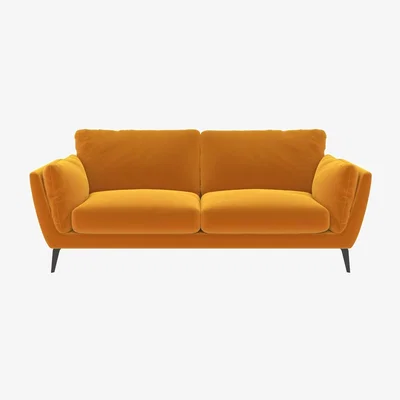 Barker and Stonehouse Boone 3 Seater Sofa, Yellow Fabric | Barker & Stonehouse