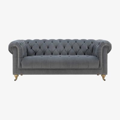 Barker and Stonehouse Ullswater 3 Seater Sofa, Grey Velvet | Barker & Stonehouse