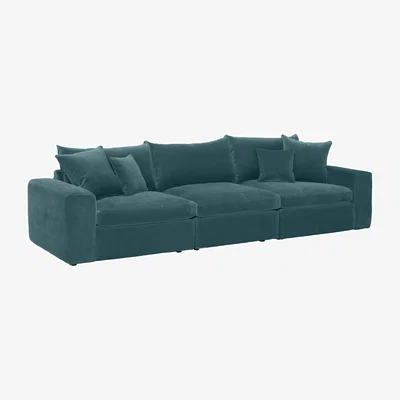 Barker and Stonehouse Alaska 3 Seater Sofa, Blue | Barker & Stonehouse