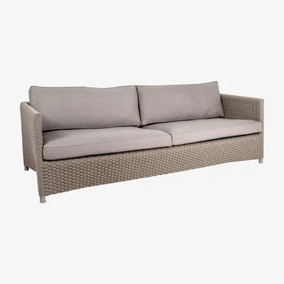 Barker and Stonehouse Cane-line Diamond 3 Seater Garden Sofa, Neutral | Barker & Stonehouse