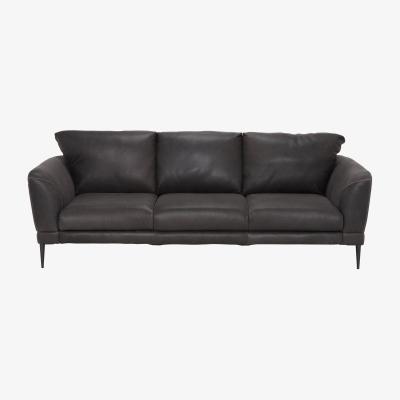 Barker and Stonehouse Tennessee 3 Seater Sofa, Grey Leather | Barker & Stonehouse