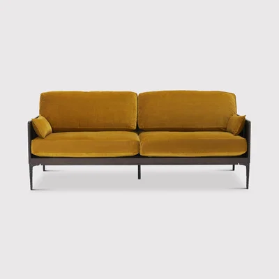 Barker and Stonehouse Bozan 3 Seater Sofa, Yellow Fabric | Barker & Stonehouse