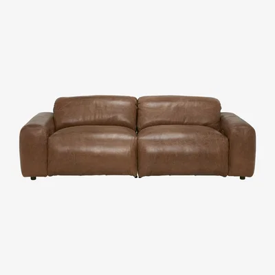 Barker and Stonehouse Timothy Oulton Pudgie Motion 3 Seater Sofa, Brown Leather | Barker & Stonehouse