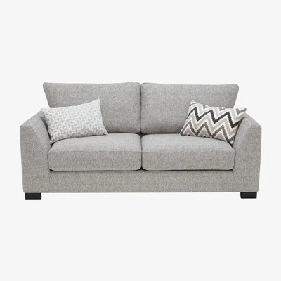 Barker and Stonehouse Milford 3 Seater Fabric Sofa, Vegas Zinc