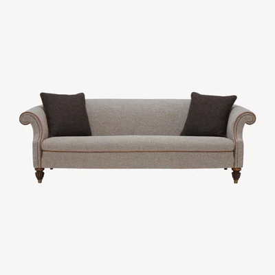 Barker and Stonehouse Tetrad Harris Tweed Bowmore Grand 3 Seater Sofa, Neutral Fabric | Barker & Stonehouse
