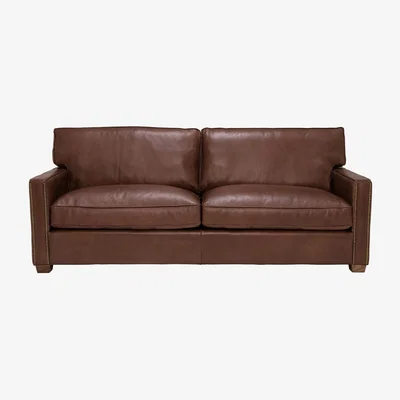 Barker and Stonehouse Timothy Oulton Viscount William 3 Seater Leather Sofa, Brown | Barker & Stonehouse