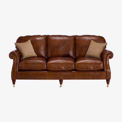 Barker and Stonehouse Parker Knoll Meredith Leather Grand 3 Seater Sofa, Brown | Barker & Stonehouse