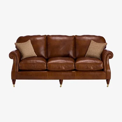 Barker and Stonehouse Parker Knoll Meredith Leather Grand 3 Seater Sofa, Brown | Barker & Stonehouse