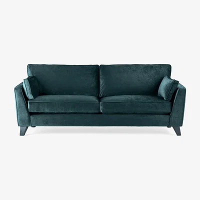 Barker and Stonehouse Rene 3 Seater Sofa Without Scatters, Green Fabric | Barker & Stonehouse