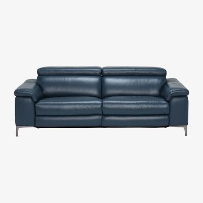 Barker and Stonehouse Paolo Leather 3.5 Seater Recliner Sofa, Melbourne Navy Blue M5661