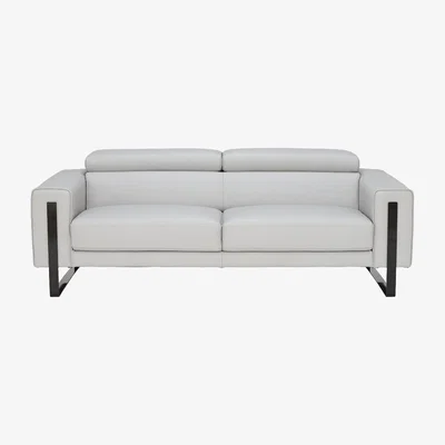 Barker and Stonehouse Milan 3 Seater Sofa, Grey Leather | Barker & Stonehouse