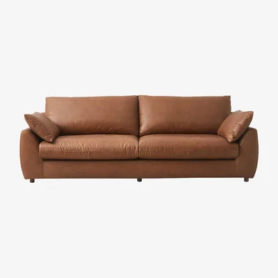 Barker and Stonehouse Odair 3 Seater Sofa, Brown Leather | Barker & Stonehouse