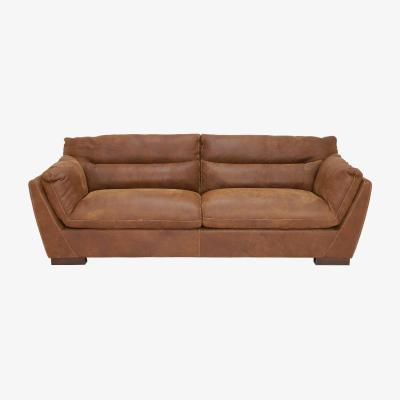 Barker and Stonehouse New Marnie 100% Leather 3 Seater Sofa - Brown - W239 x D105 x H88cm - Barker &amp; Stonehouse