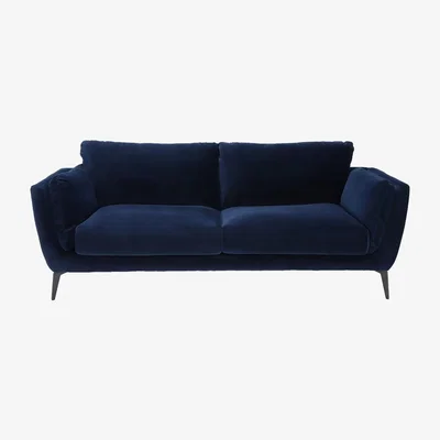 Barker and Stonehouse 3 Seater Sofa - Navy - W217 x D93 x H88cm - Barker and Stonehouse