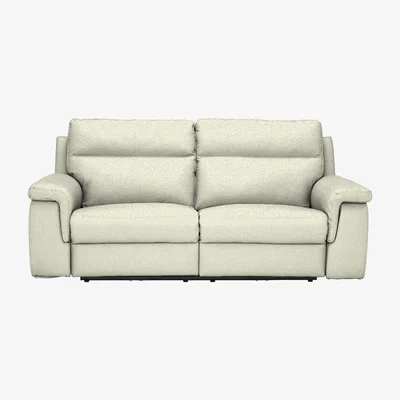 Barker and Stonehouse Fulton 3 Seater Sofa With 2 Electric Recliners, White | Barker & Stonehouse