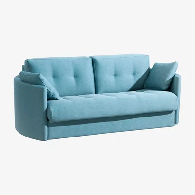 Barker and Stonehouse Varo 3 Seater Sofabed, Blue Fabric | Barker & Stonehouse
