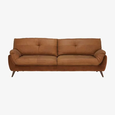 Barker and Stonehouse Jovi 3 Seater Sofa, Brown Leather | Barker & Stonehouse